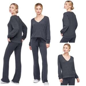 #T60 Wildfox Couture Solid Baggy Beach Jumper SZ L in Charcoal $110